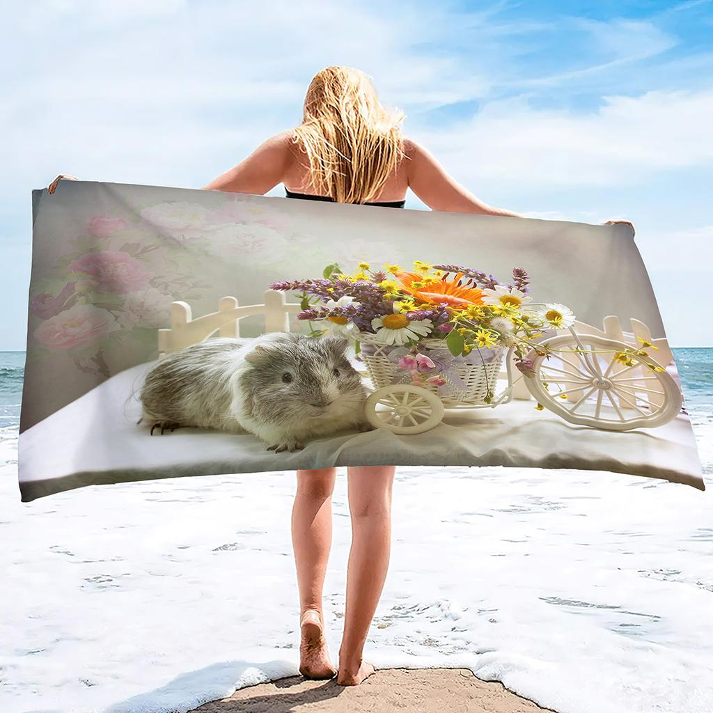 Meerschweinchen Super Weiches Strand-Schnelltrocknendes Badetuch Großes Saugfähiges Handtuch-Decke Geeignet für Outdoor-Reisen Camping Schwimmen