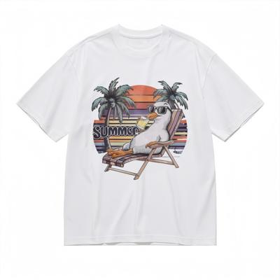 Women's Oversize Trend Breathable Classic T-Shirt Palm Tree Sunset Retro Tee