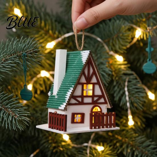 Winter Wonderland Room Decor Christmas Village House Decoration Light Up Snow Scene Mini Illuminated Miniature Figurine Rustic Holiday Tabletop