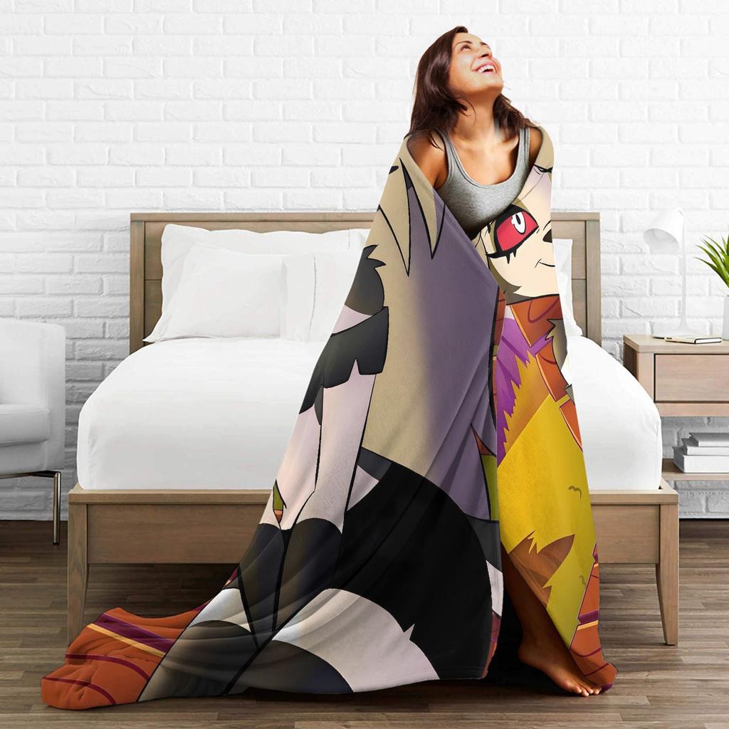 Helluva Boss Loona Flannel Blanket Warm Soft Bedding Throws for Couch Chair Airplane Travel Print Bedspread Sofa Bed Cover
