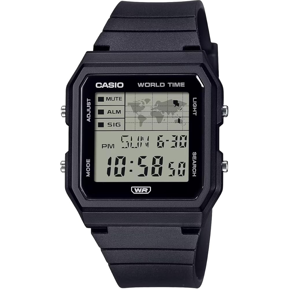 [Casio] Цифровые унисекс часы Casio с мировым временем LF-30W-1A с ремешком из биопластика, Черные (Стажер...