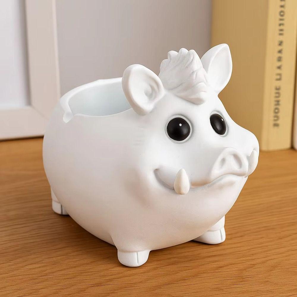 Creativity 3D Wild Boar Cement Mold Silicone Cartoon Planter Sillicone Mold Easy To Use DIY Craft Storage Tank Mold Home Decor