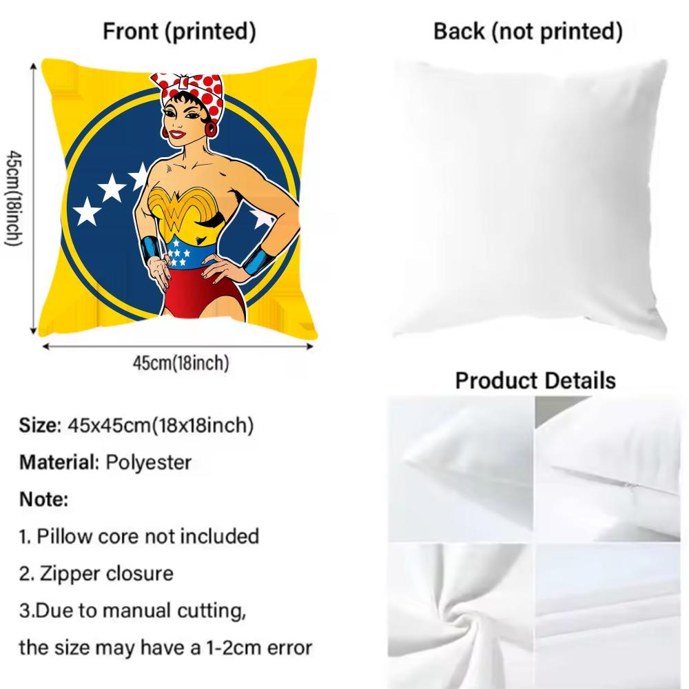 Aesthetic Art Venezuela Cushion Cover Pattern Printed Pillowcase For Living Room Sofa Cushion Cover & Bedroom Decor