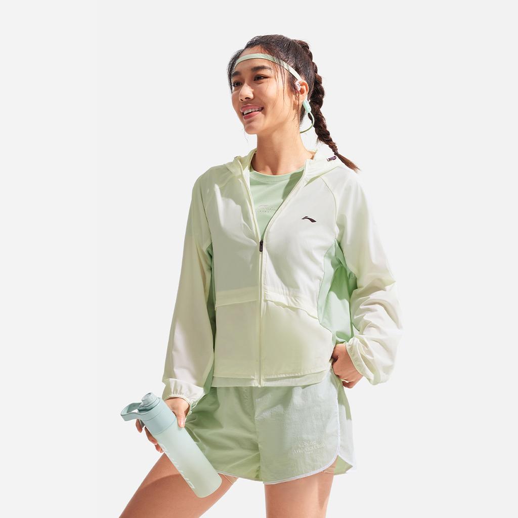 Li-Ning Fitness Series High Street American Vintage Color Block Zipper Hooded Comfortable Breathable Versatile Casual Sun Protection Jacket AFDV156-5