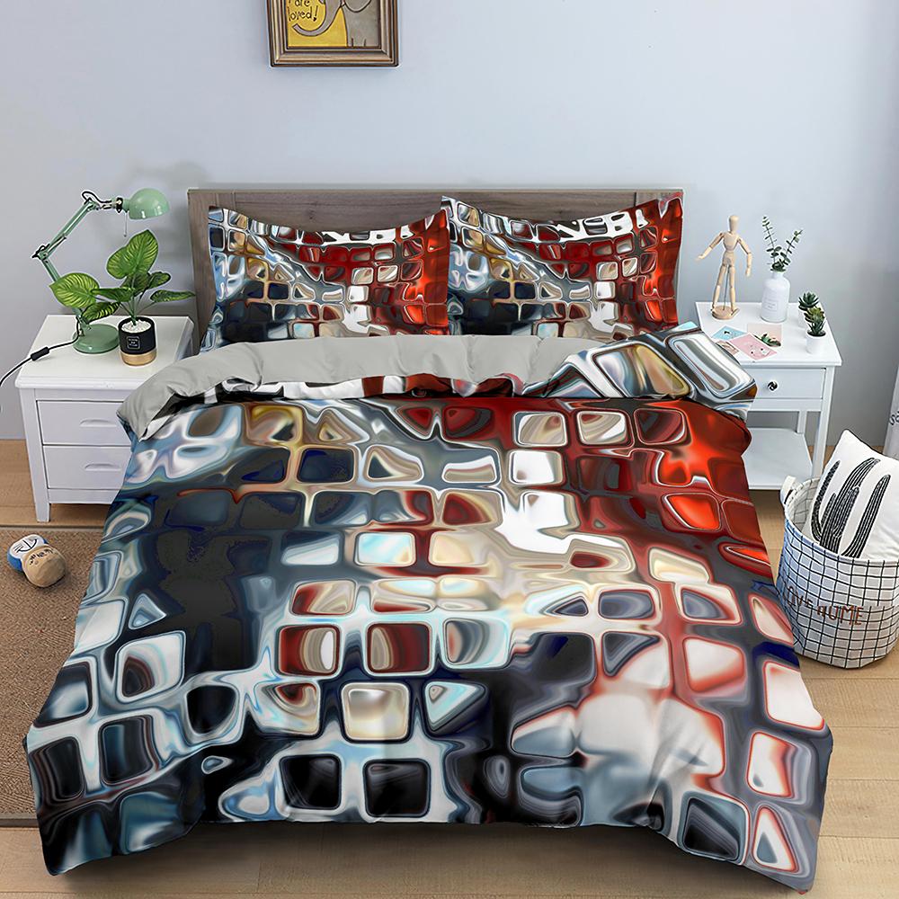 Abstract Duvet Cover Set King Microfiber Blue Psychedelic Bedding Set 2/3 Pcs Queen Size Warped Space Theme Twin Comforter Cover