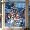 Reusable Snowflake Stickers Christmas Window Clings, Double Sided PVC Static Glass Stickers, Snowman Elk No Glue Decoration Santa Claus Xmas