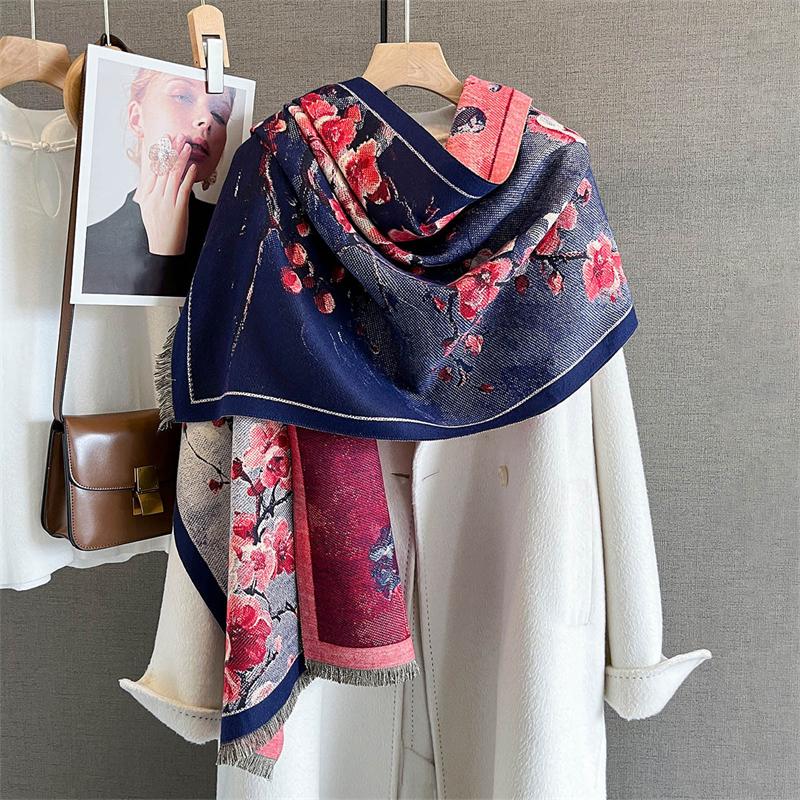 New Cashmere Scarf Women Winter Shawl and Wraps Hijab Thick Blanket Ladies Long Pashmina Echarpe Neckerchief Bufanda
