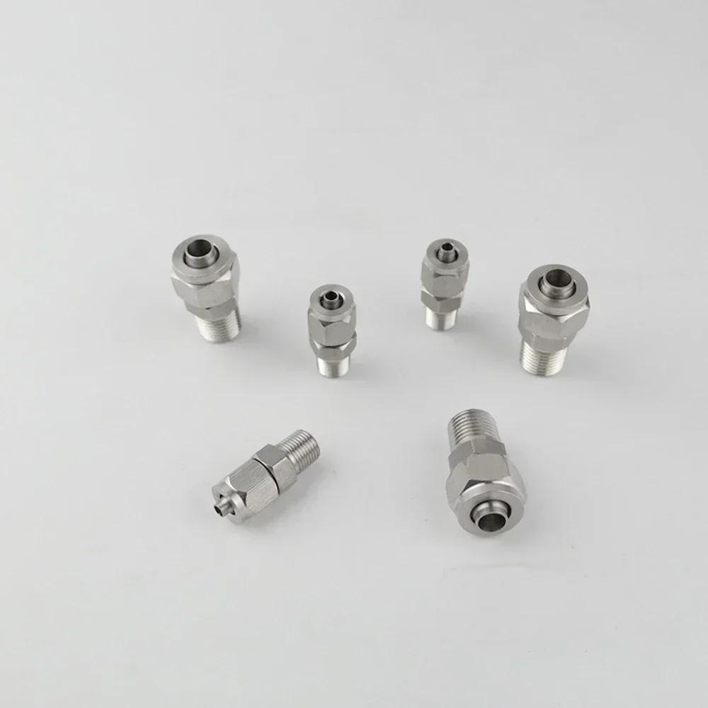 1/8" 1/4" 3/8" BSPT Male X 6/8/10/12mm OD PU Tube Air Pneumatic Quick Coupler Fast Twist Hose Stainless 304 Connectors Fitting