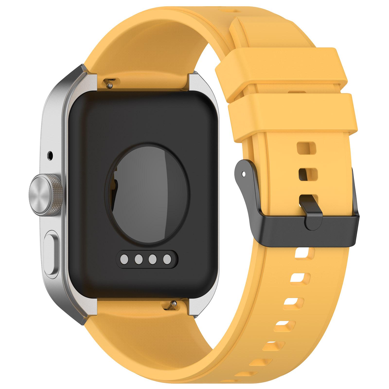 

For Oppo Watch 4 Pro Silicone Watch Band 22mm Adjustable Strap Yellow