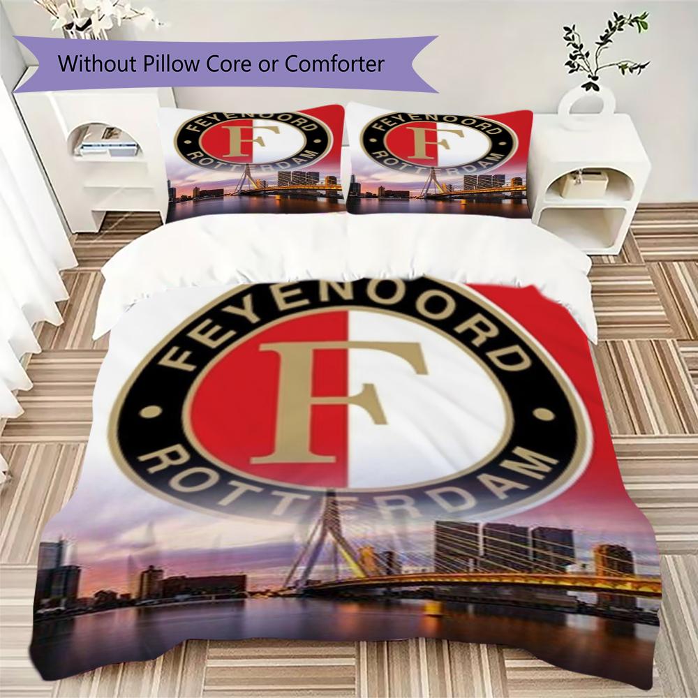 Feyenoord Pattern Bedding Uilt Set Uilt Cover Pillowcase Home Decoration Birthday Gift (1 * Duvet Cover + 2 * Pillowcase  Without Core)54
