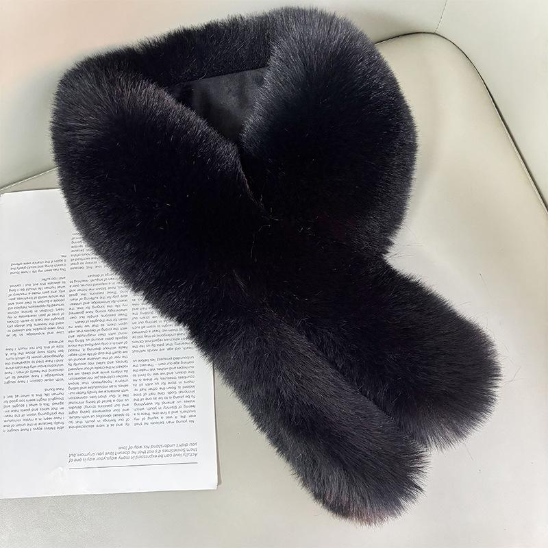 Herren Damen Kunstfuchsfell Magnetischer Schal Dick Warm Halskragen Einfach Vielseitig Winter Plüsch Nackenschutz