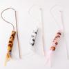 Cat Toys Feather Cats Stick Plush Interactive Cat Toy with Bell Wool Print Toys for Cats Teasing Kitten Toy Sticks Pet Products