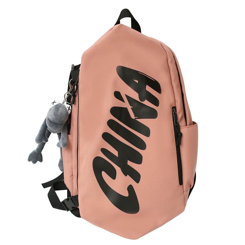 

New Street Backpack Men s Large Capacity Outdoor Travel Backpack Female High School Student College Student School Bag рожевий