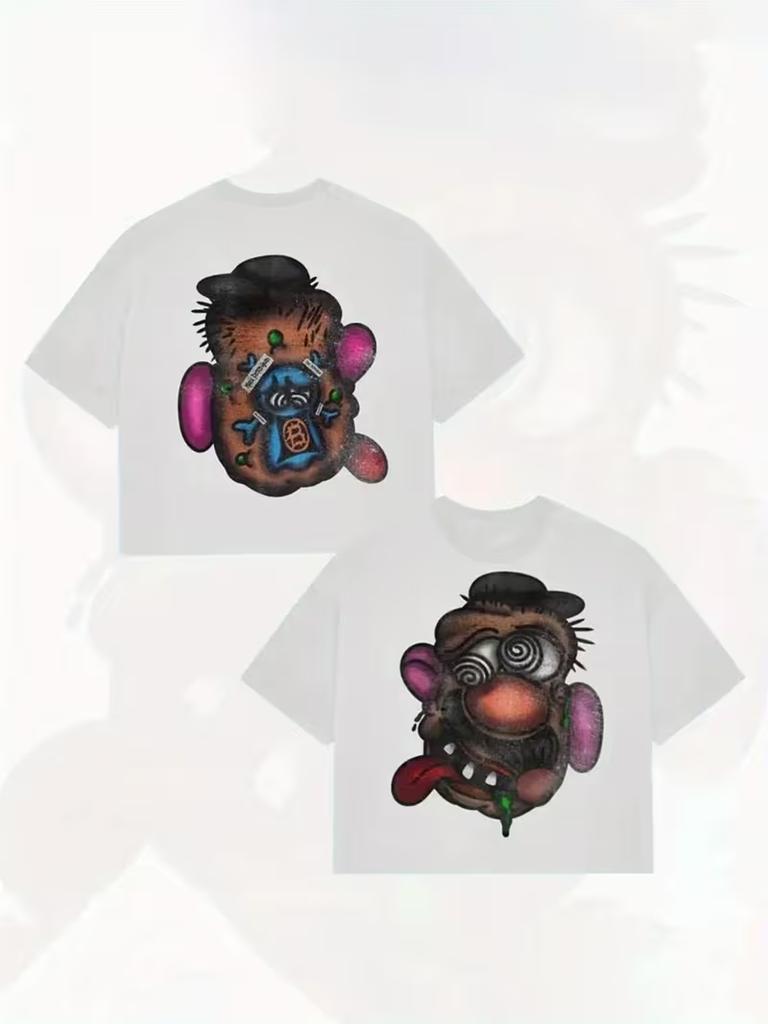 New For 2026 Printed Crewneck Graffiti Tshirts 90s Retro Cropped Tops Y2k Grunge Style And 2000sstyle Topsunisex
