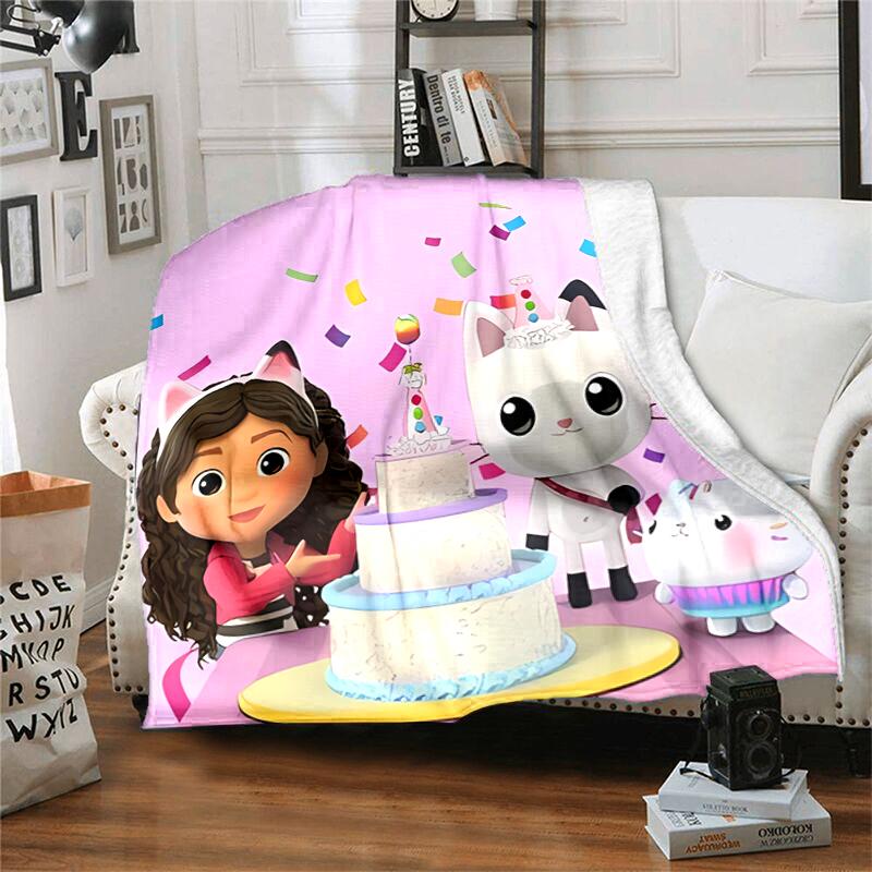 1pc Blanket Gabby's Dollhouse2 Print Design, Lightweight Blanket for Sofa, Bed- Soft &Warm, Gift for All Seasons like Christmas, Halloween