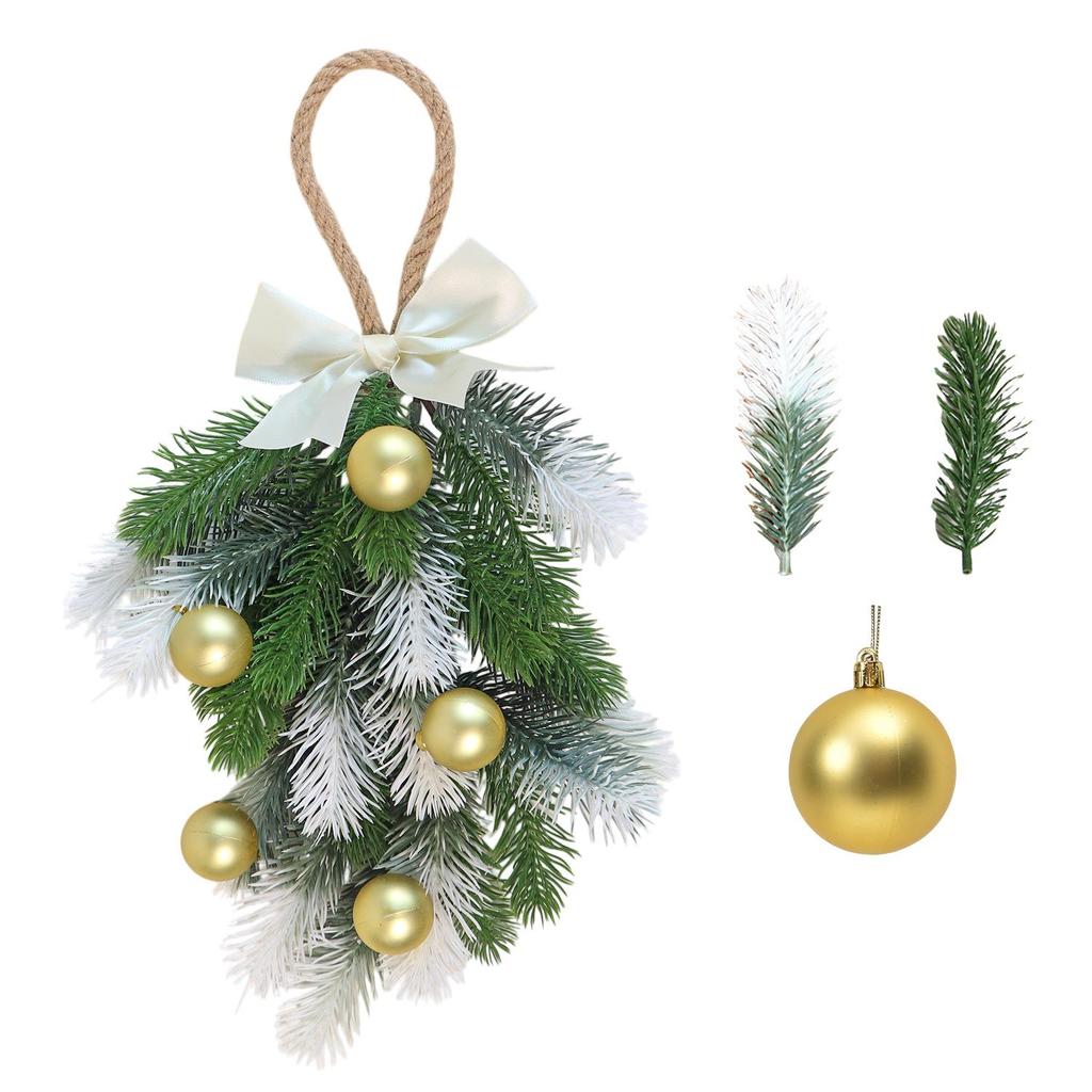Upside Down Christmas Tree Wreath with Water Drop Ornaments for Holiday Decor