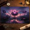 Fantasy Purple Lotus Mouse Pad Magic Gathering Playmat 24"X14" MTG TCG Office Desk Mat for Work Game Laptop Rug Carpet MousePad