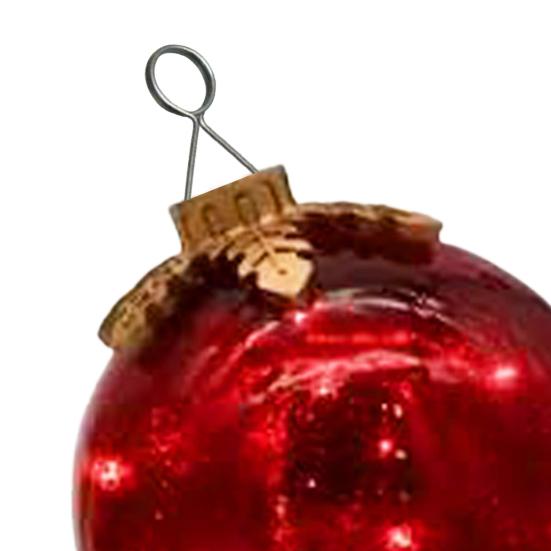 Weihnachtsornament mit Glasplatte und LED-Lichtern Glaskugel mit Timerfunktion 6-Zoll Leuchtkugel für festliche Tischdekoration