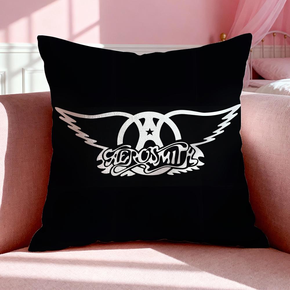 Band A-Aerosmith Cushion Cover Breathable Linen Pillowcase Summer Odorless Eco-Friendly Invisible Zipper Washable