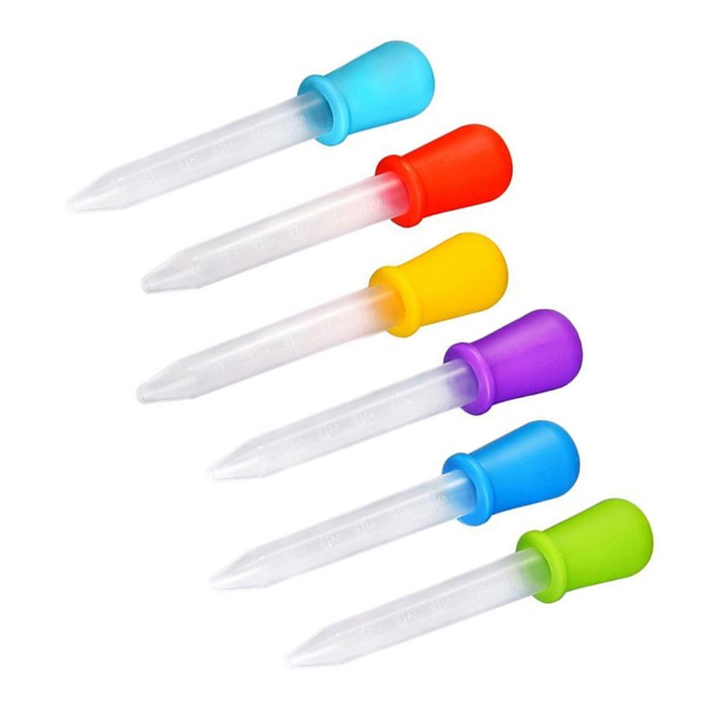 

6/10Pcs 5ml Silicone Pipette School Lab Experiment Dropper Anti-choke Feeding Medicine straw Liquid Eye Ear Dropper