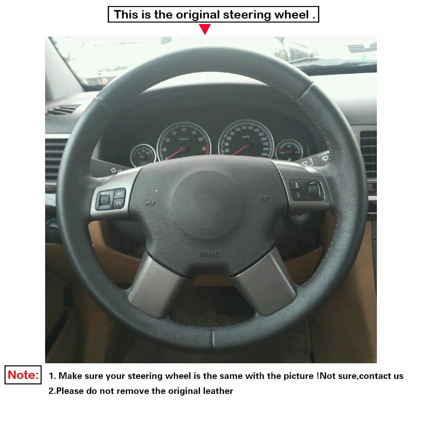 Black Faux Leather Steering Wheel Cover For Opel Vectra C 2002-2005 Signum 2003-2005 Vauxhall Vectra Signum Holden Vectra 2004