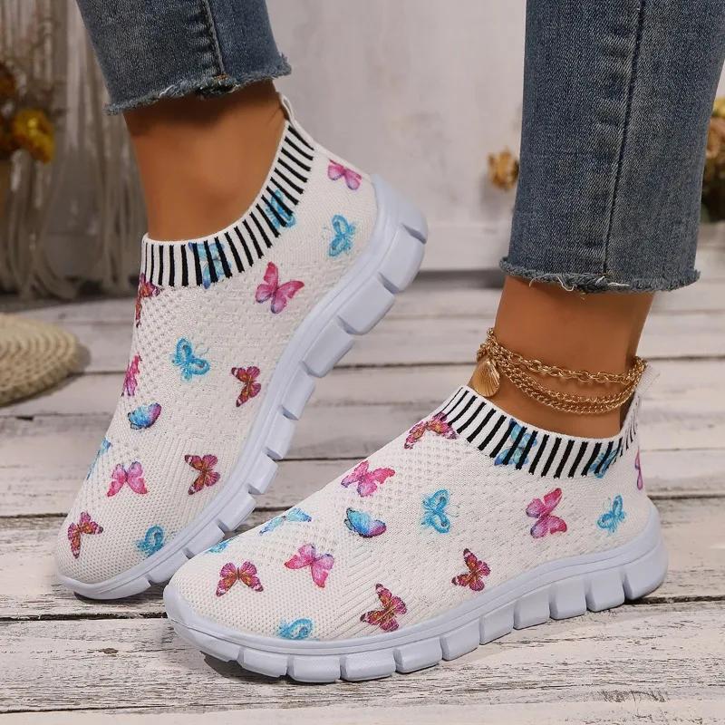 2024 New Fashion Women's Sports Shoes Mesh Breathable and Comfortable Spring and Autumn Shallow Round Toe Sports Shoes