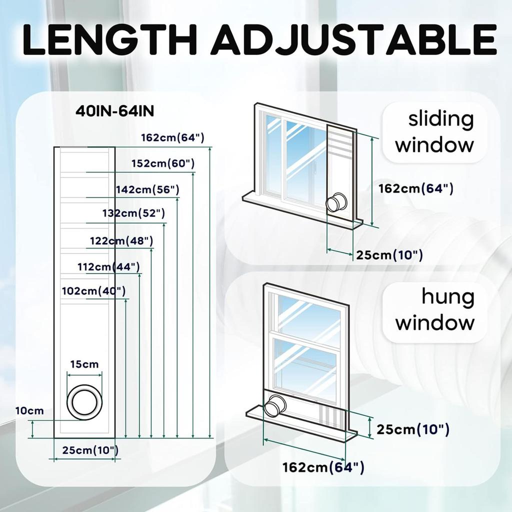 Window Seal Set Portable Air Conditioning and Tumble Dryer Window Sealing Cloth Set for Portable Air Conditionings