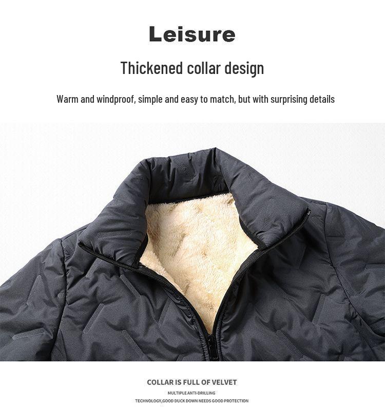 Men's Fleece-Lined Lamb Wool Jacket, Warm, Versatile, Plus Size, Autumn/Winter Coat for Youth/Middle-Aged.