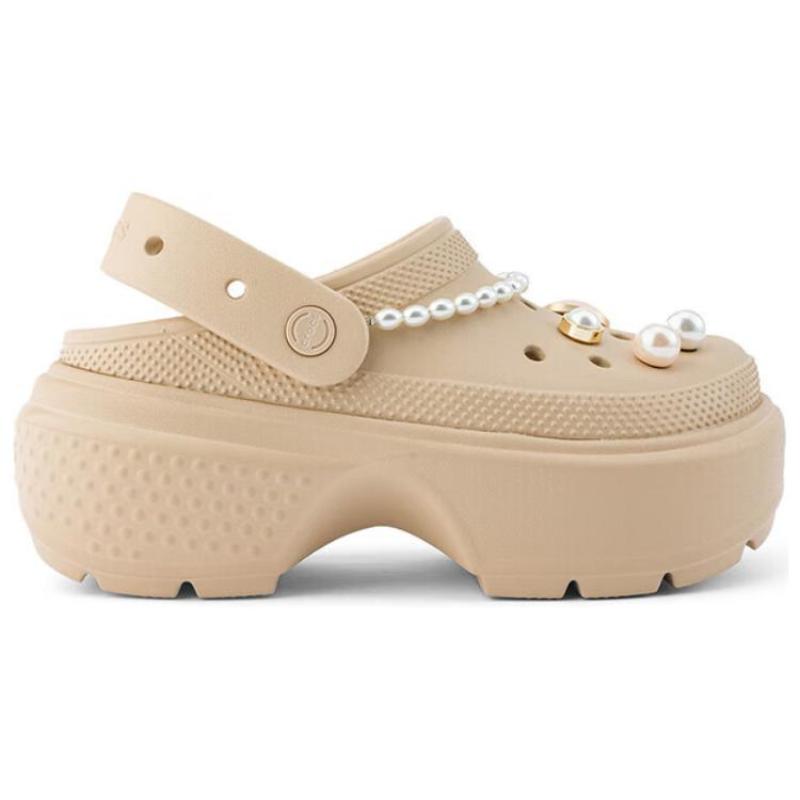 Crocs Comfortable and Versatile Clogs 5.5cm Women's Beige