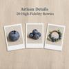 Lifelike Blueberry 20 Pcs Artificial Set Plastic Fruit for Bistro Coffee Shop and  Decor