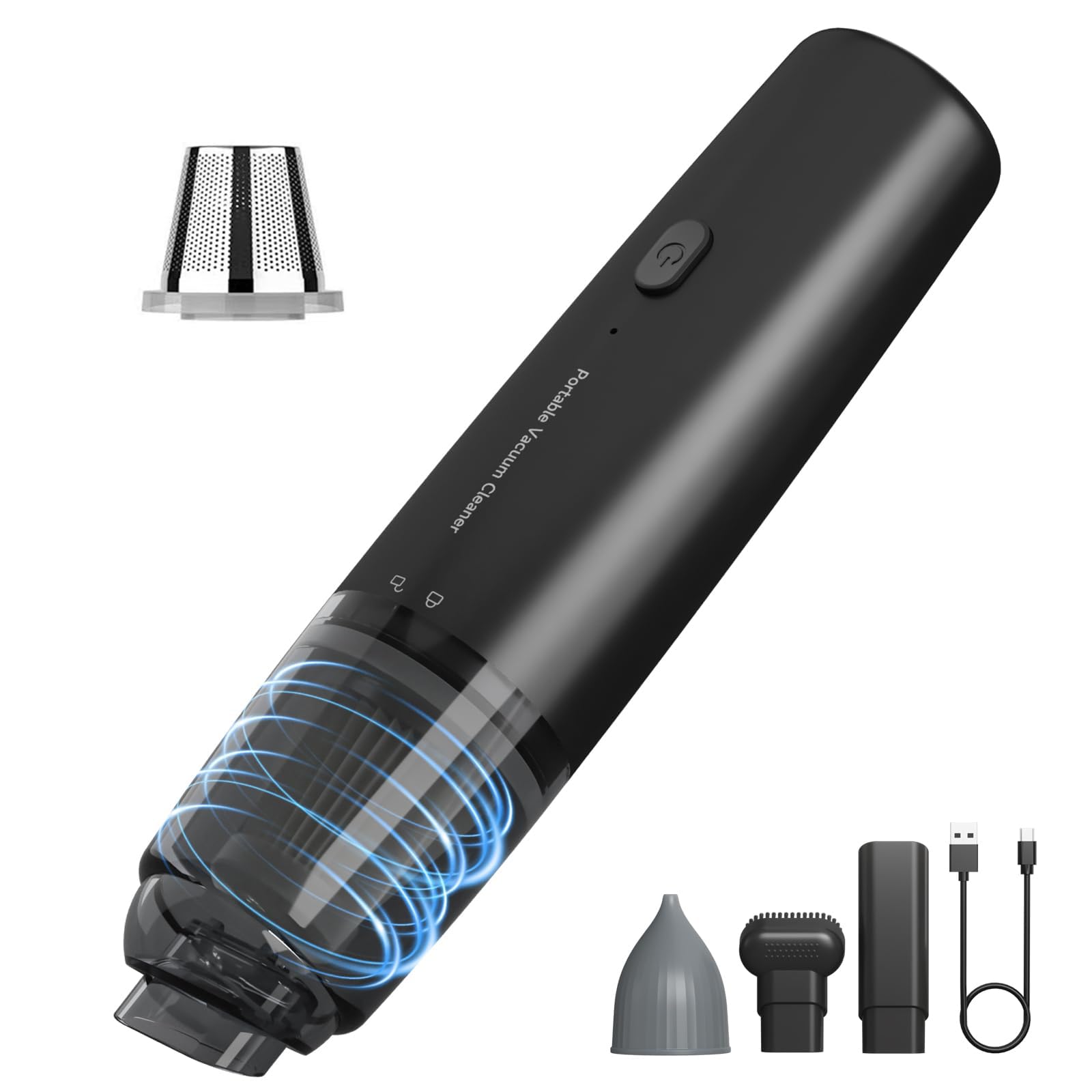 

Juckier Handheld Car Vacuum Powerful Blower Suction USB Fast Separate Dust for and Keyboard Vacuums Cleaner, Ultra-Lightweight (292g), 13,000Pa чёрный