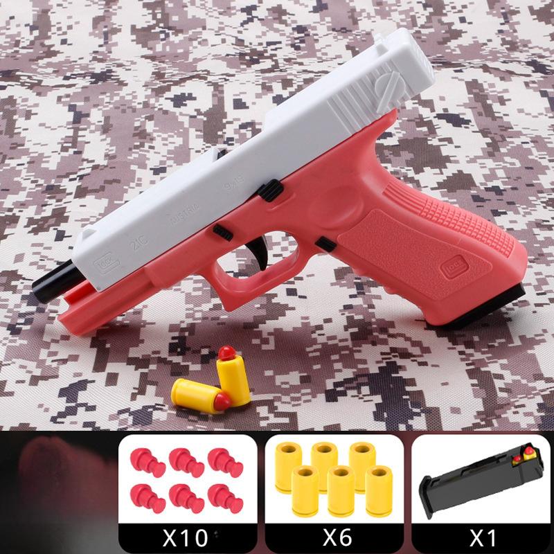

Toy Gun Pistol Handgun Soft Bullet Shell Ejecting Foam Dart Blaster Shooting For Adults Kids Girls Outdoor Shooting Games розовый