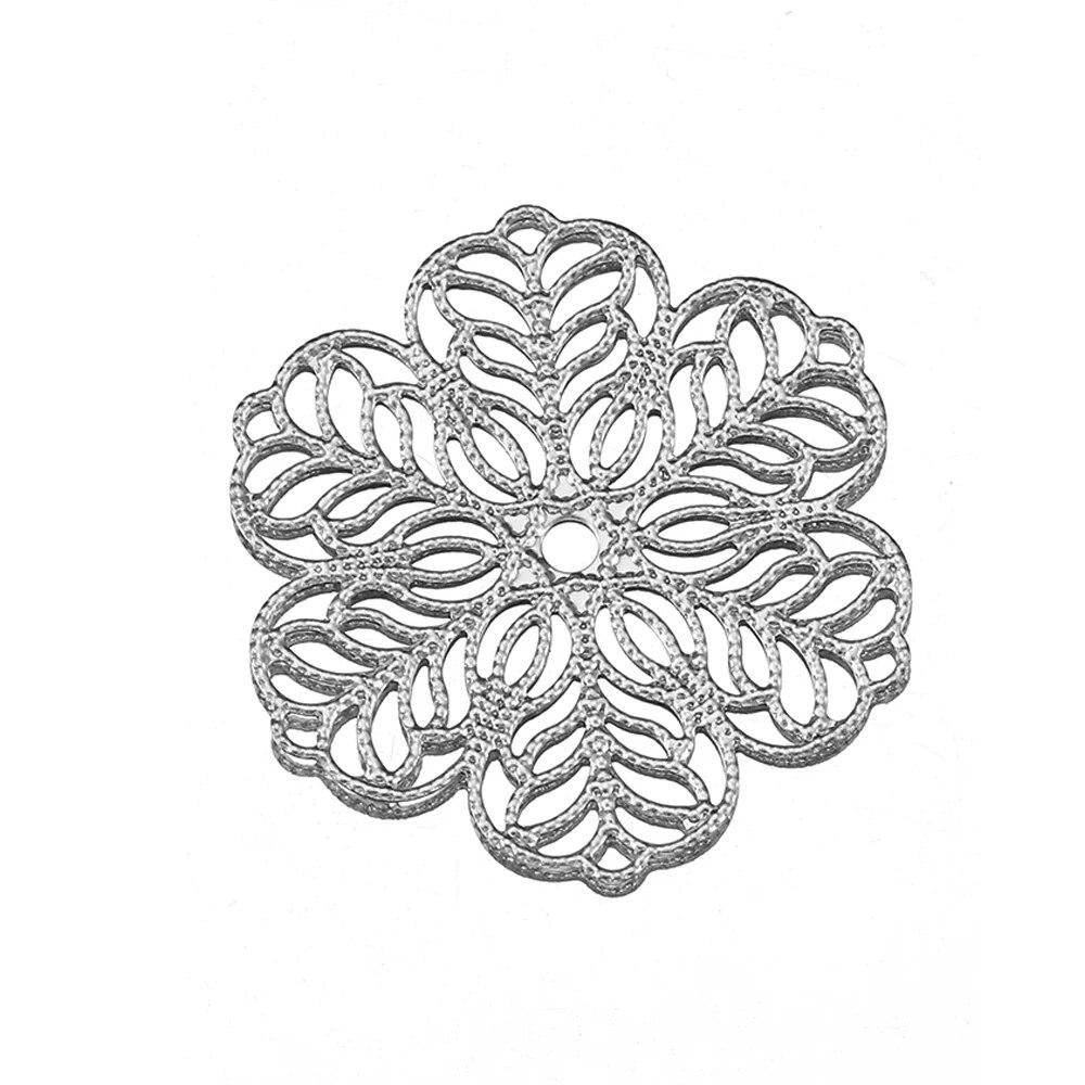

10pcs 27x30mm Stainless Steel Hollow Out Vinatge Flower Charms Pendants for Jewelry Making DIY Necklace Bracelet Accessories 10pcs