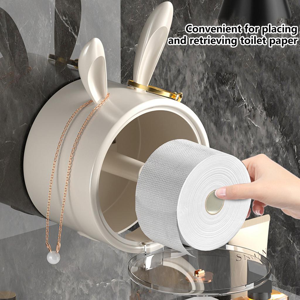 Self Adhesive Toilet Roll Holder Waterproof Toilet Paper Holder Paper Roll Dispenser Wall Mounted Toilet Tissue Box
