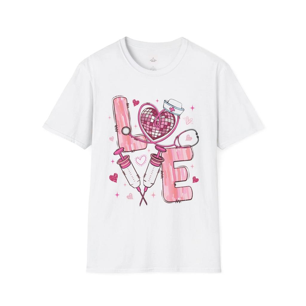 LOVE Medical Tools T-Shirt | Nurse Doctor Stethoscope Syringe Heart