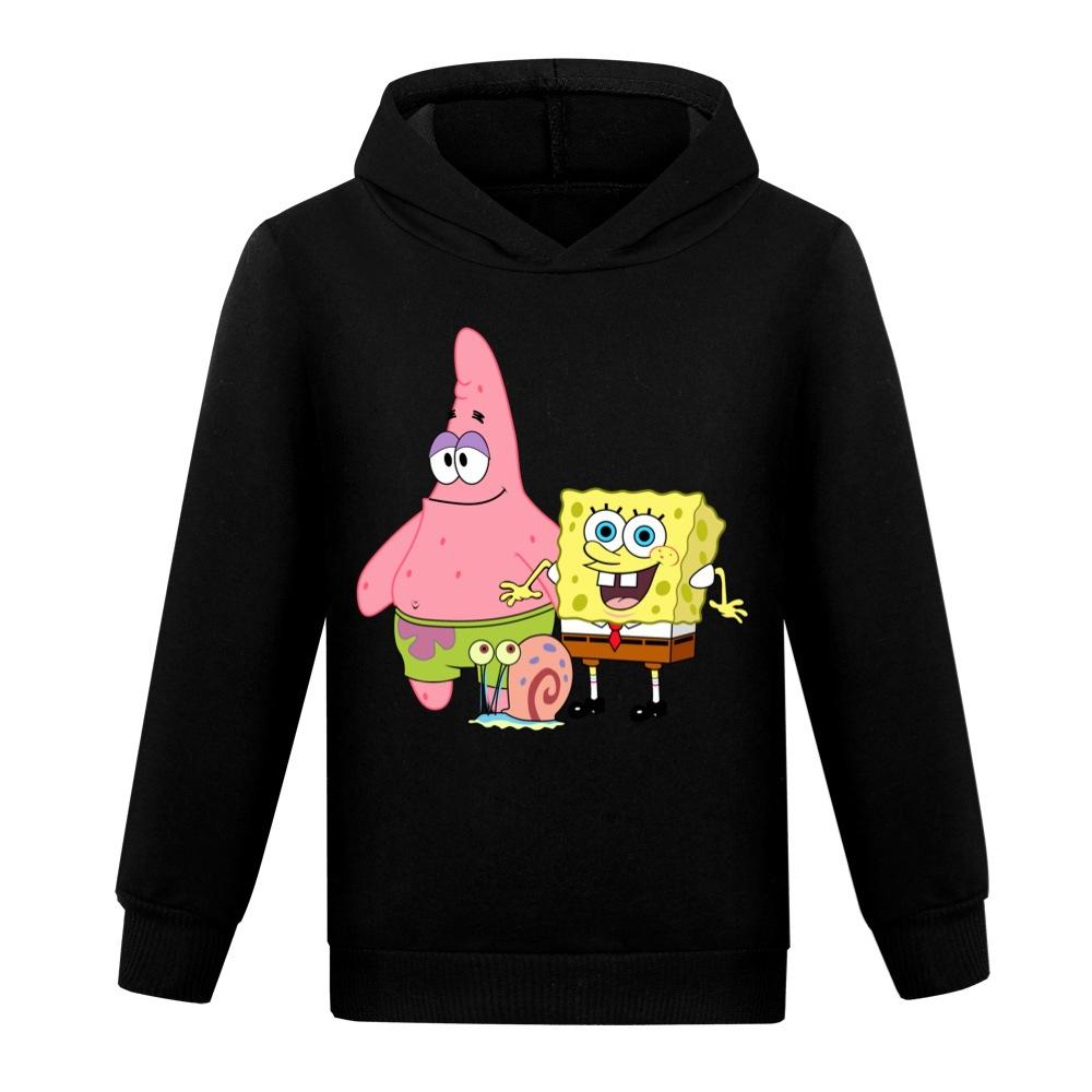 

Осень Зима Мультяшный Паттерн Губка Боб Квадратные Штаны Толстовки Повседневные Теплые Спортивные С Длинным Рукавом Детские Для Мальчиков и Девочек Детские Унисекс Толстовки с Капюшоном 100