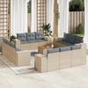 VidaXL Garden Lounge Set with Cushions 13 Pcs Beige Braided Resin 3257711