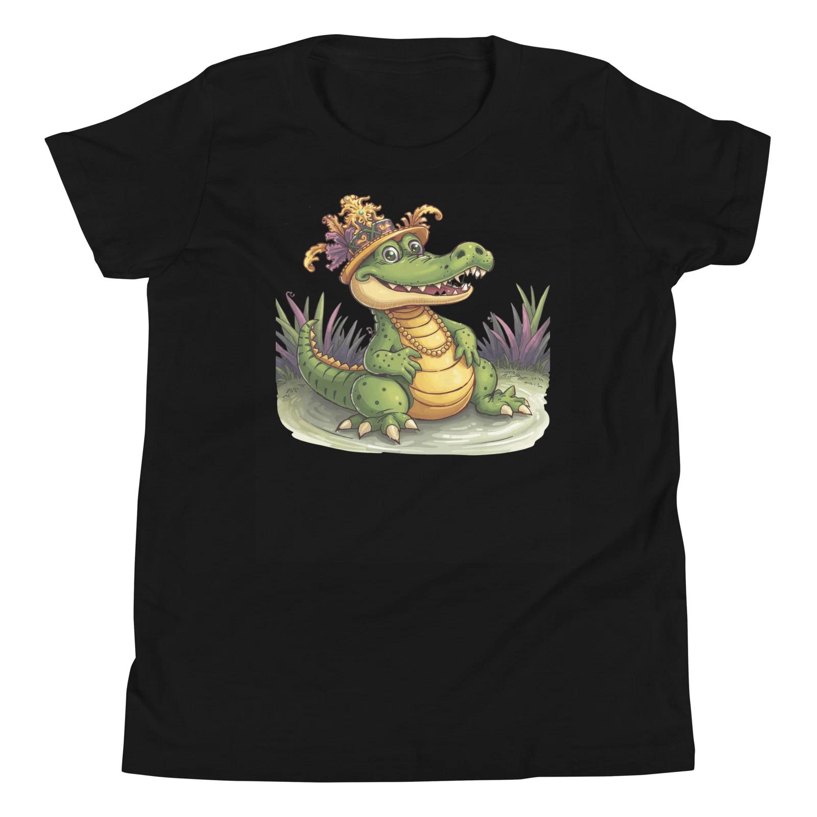 Funny Mardi Gras Alligator Mardi Grator Cute Party Costume Youth T-Shirt 150