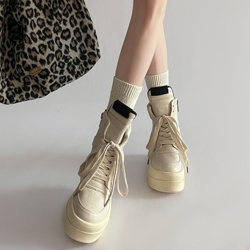 New High-top Women's Height-increasing Casual Sports Ankle Boots Thick-soled Versatile Shoes