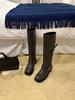 Autumn and winter versatile French retro old square head western cowboy boots women's tall thick heel knight boots women