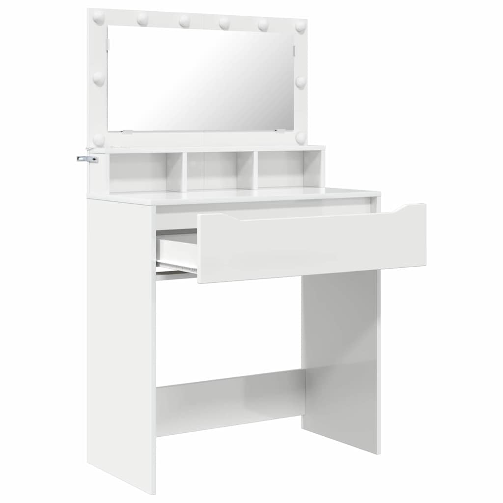 Bedroom Vanity Tables High Gloss White 80 x 39.6 x 135 cm