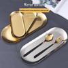 Goldener Edelstahl Ovales Tablett - Schmuck, Handtuch oder Koreanische BBQ-Nutzung