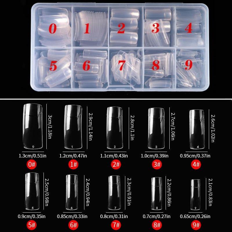 Korean Standard Clear French Nail Tips for Beginner Practice - Full & Half Cover, 500 Pieces