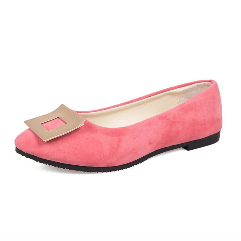 Women Girls Solid Big Size Slip On Flat Shallow Comfort Casual Single Shoes 23 Colors