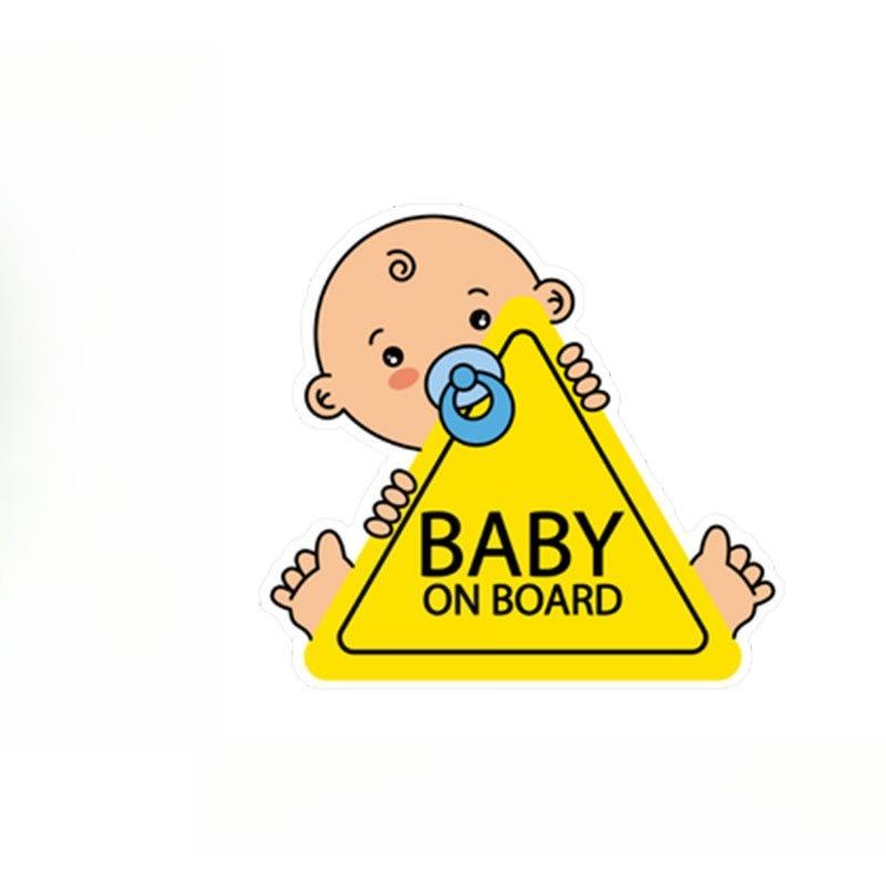 Funny Baby On Board Car Decal - Cartoon Infant Bottle Style, Easy-to-Apply Waterproof Sticker, Car Window Safety Reminder