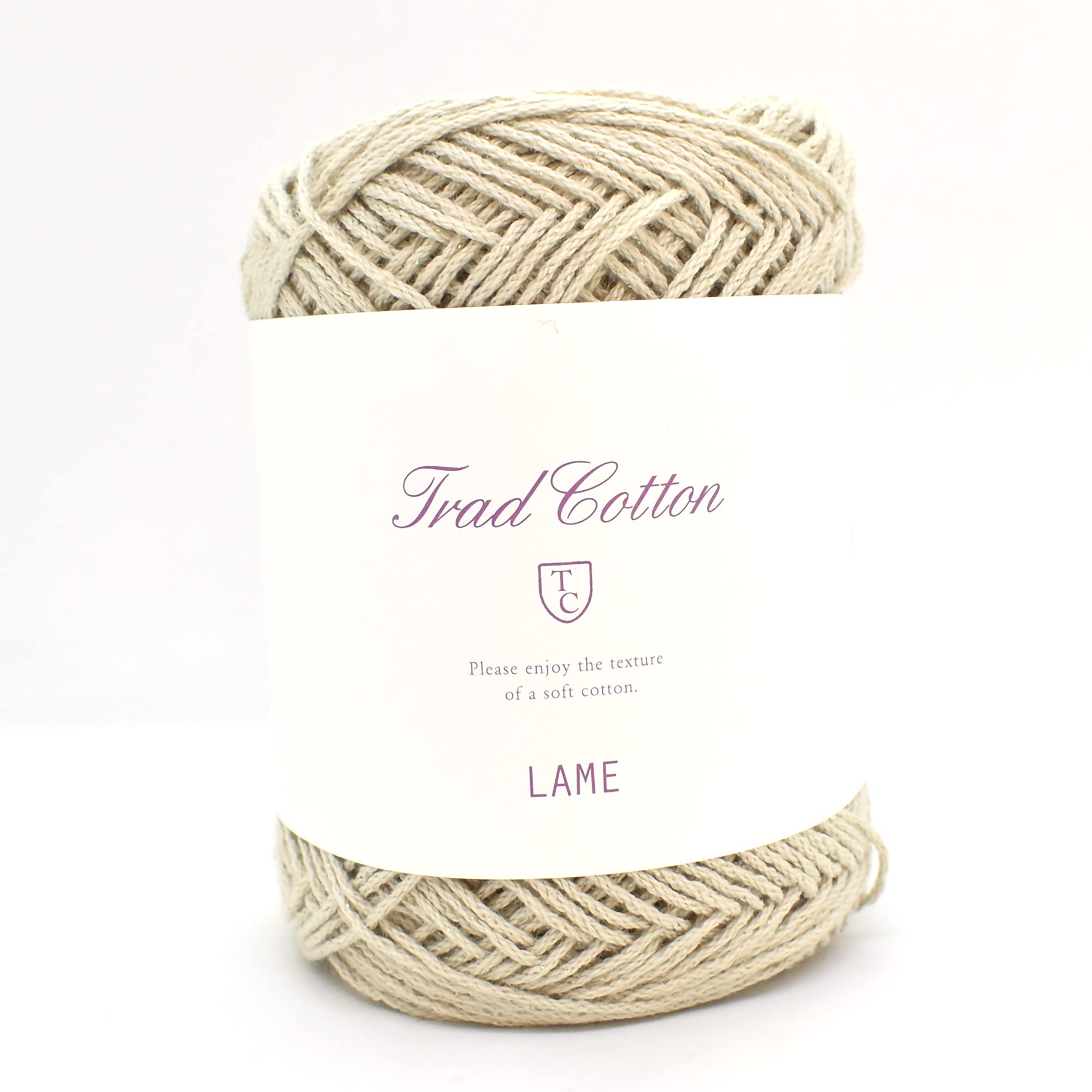 

[Set of 2 bags of 5 balls] Yokota DARUMA Traditional Cotton Lamé Cotton Yarn, Medium-Fine, Col. 10, Beige, 25g, Approx. 92m, 10 balls, 3463