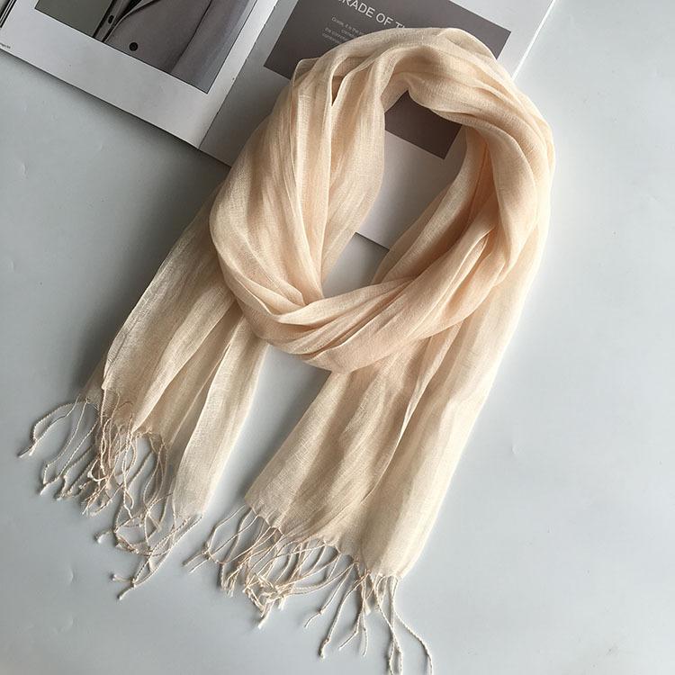 South Korea Dongdaemun Light Linen Scarf, Solid Color Sunscreen Scarf, Source