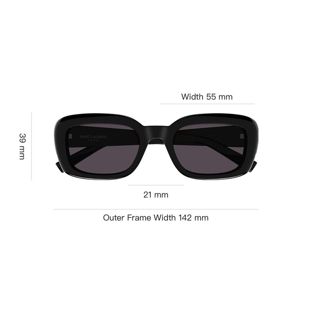 Saint Laurent Vintage Rectangular Narrow Frame Sunglasses Unisex Sunglasses SL-M130/F-001