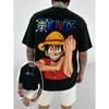 Plus Size One Piece Anime Printed Men and Women Tshirt Casual Parent Child Top Fashion Harajuku Style Street Wear Y2K Summer