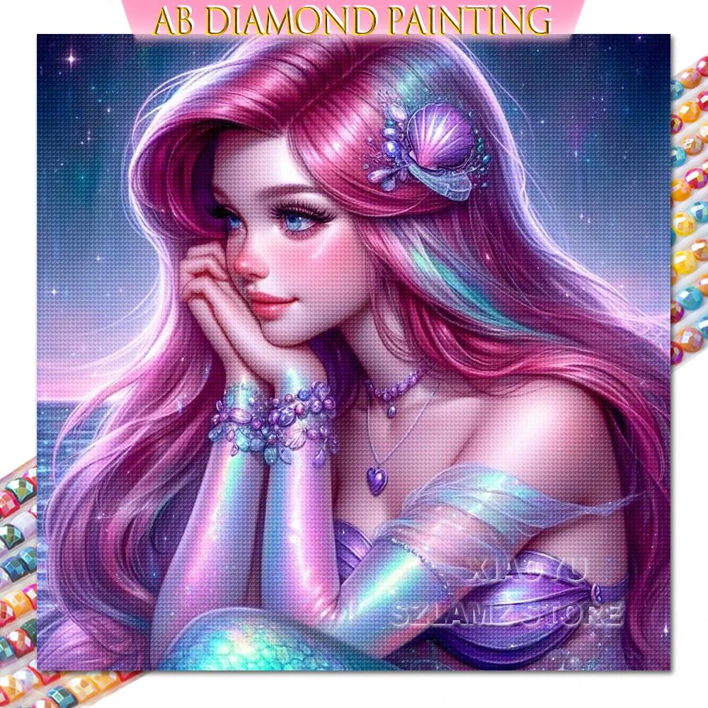 Princess Tiana Diamond Painting Kit AB Round Drills Art Embroidery Mosaic Handmade Gift New Wall Decoration Products